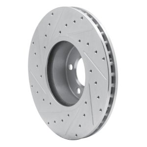 BMW 340I xDrive Brake Rotor (1) - Front Right - R1 Concepts - Drilled & Slotted - Silver - `12-`21